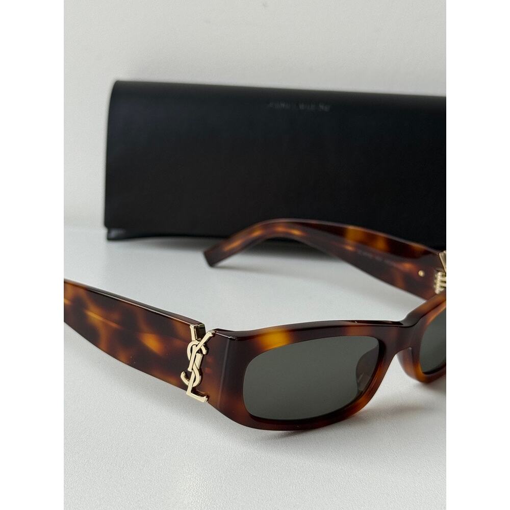 NEW Saint Laurent SL M152 Brown Slim Unisex Sunglasses $580 - Picture 4 of 6